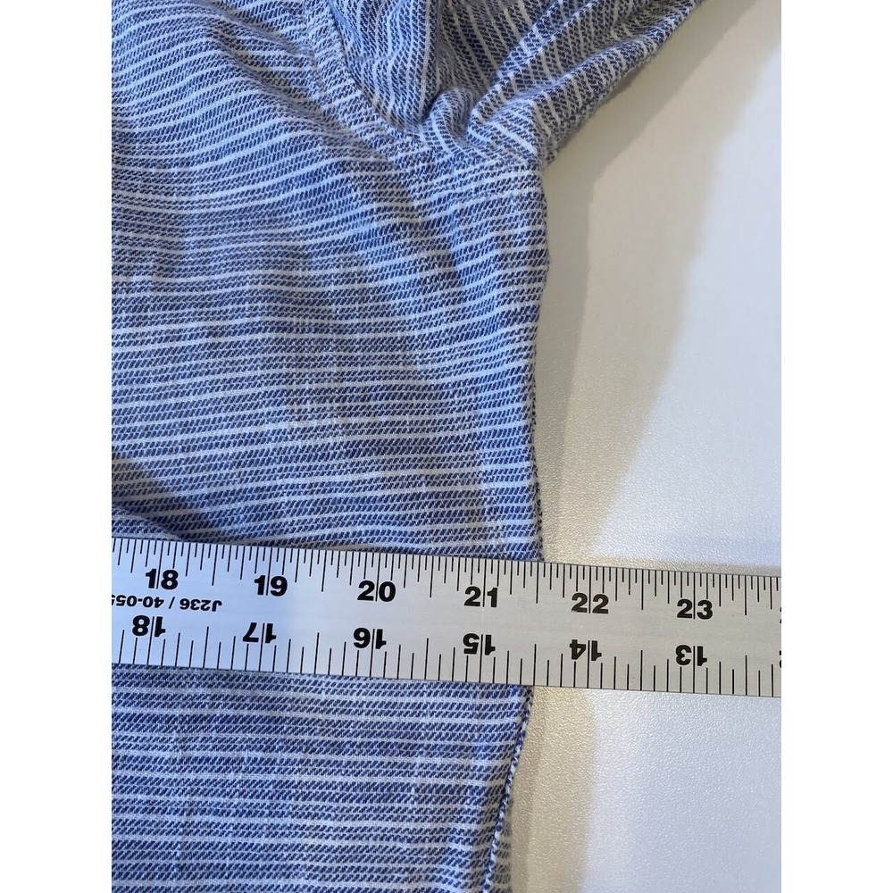 Marine Layer Shirt MensLarge Blue Gray Striped Button Up Long Sleeve Pocket - Picture 6 of 10